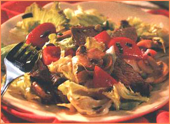 Острый салат с говядиной